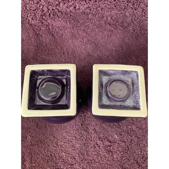 Retired Fiestaware Purple /Plum Bulb Candle Holder Set of 2 Homer Laughlin - Picture 4 of 9